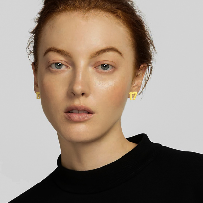 Custom Name Sport Stud Number Earrings model
