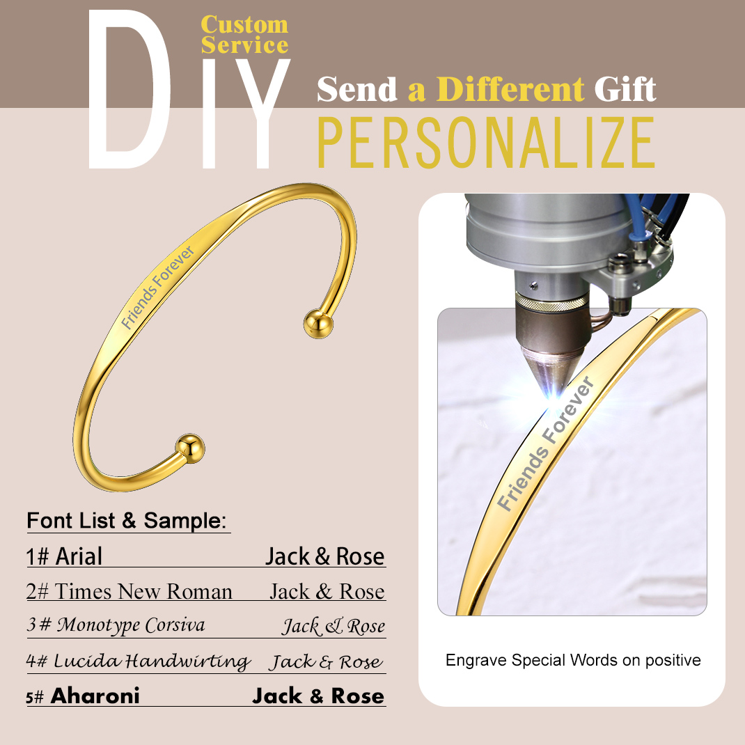 Personalized Engraved Name Cuff Bracelets for Women diy