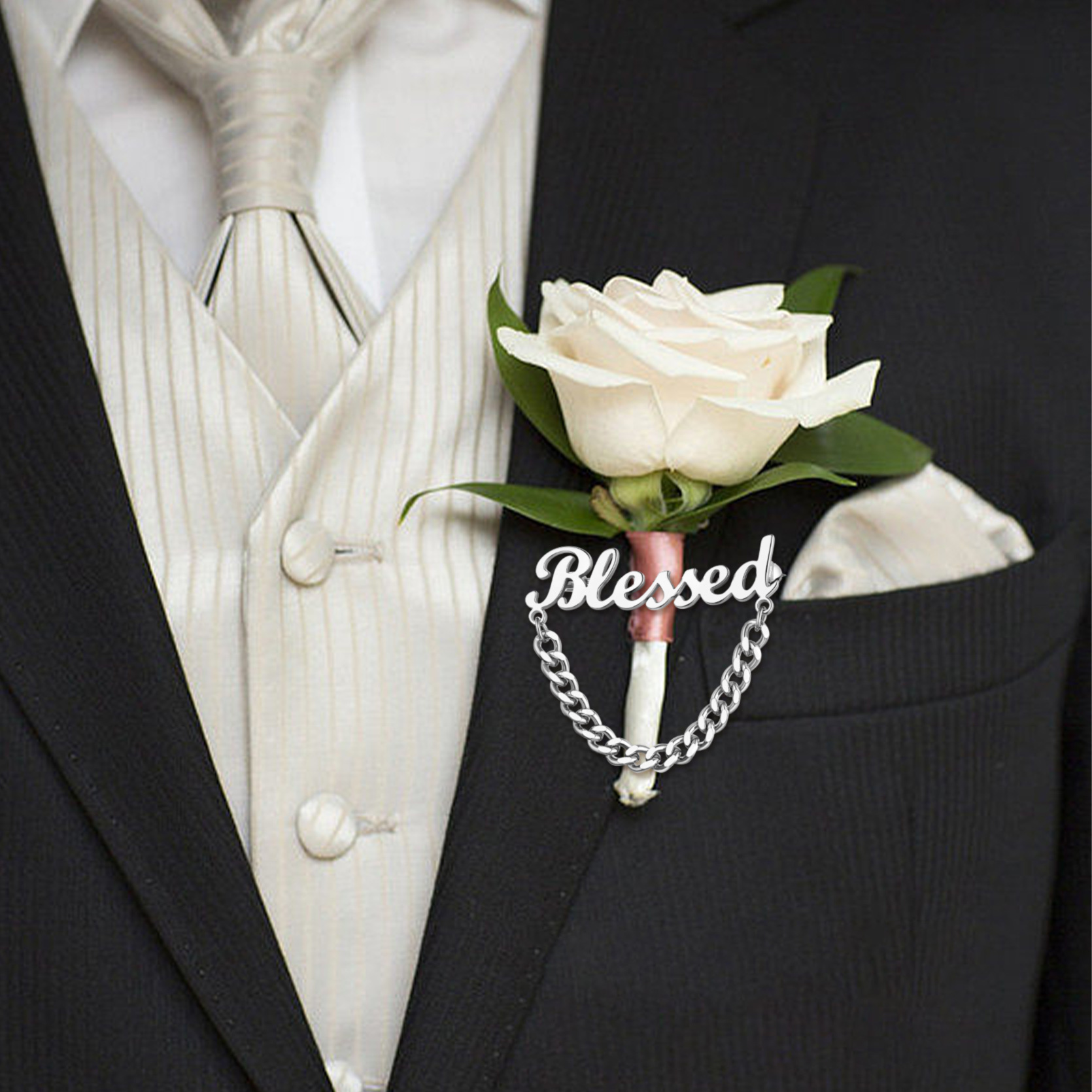 Personalized Engraved Name Pin for Women Men model