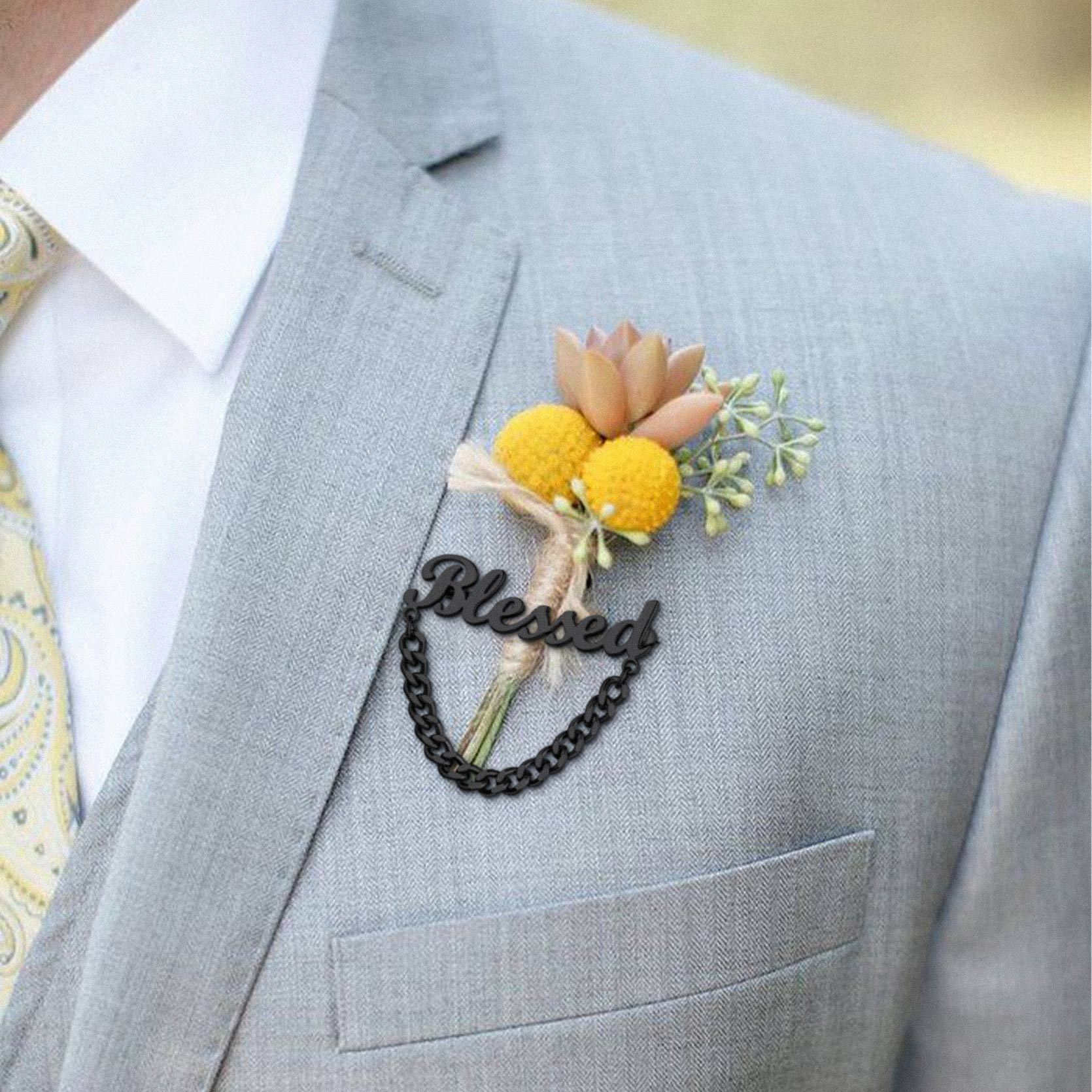 Personalized Engraved Name Pin for Women Men for wedding