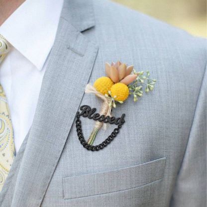 Personalized Engraved Name Pin for Women Men for wedding