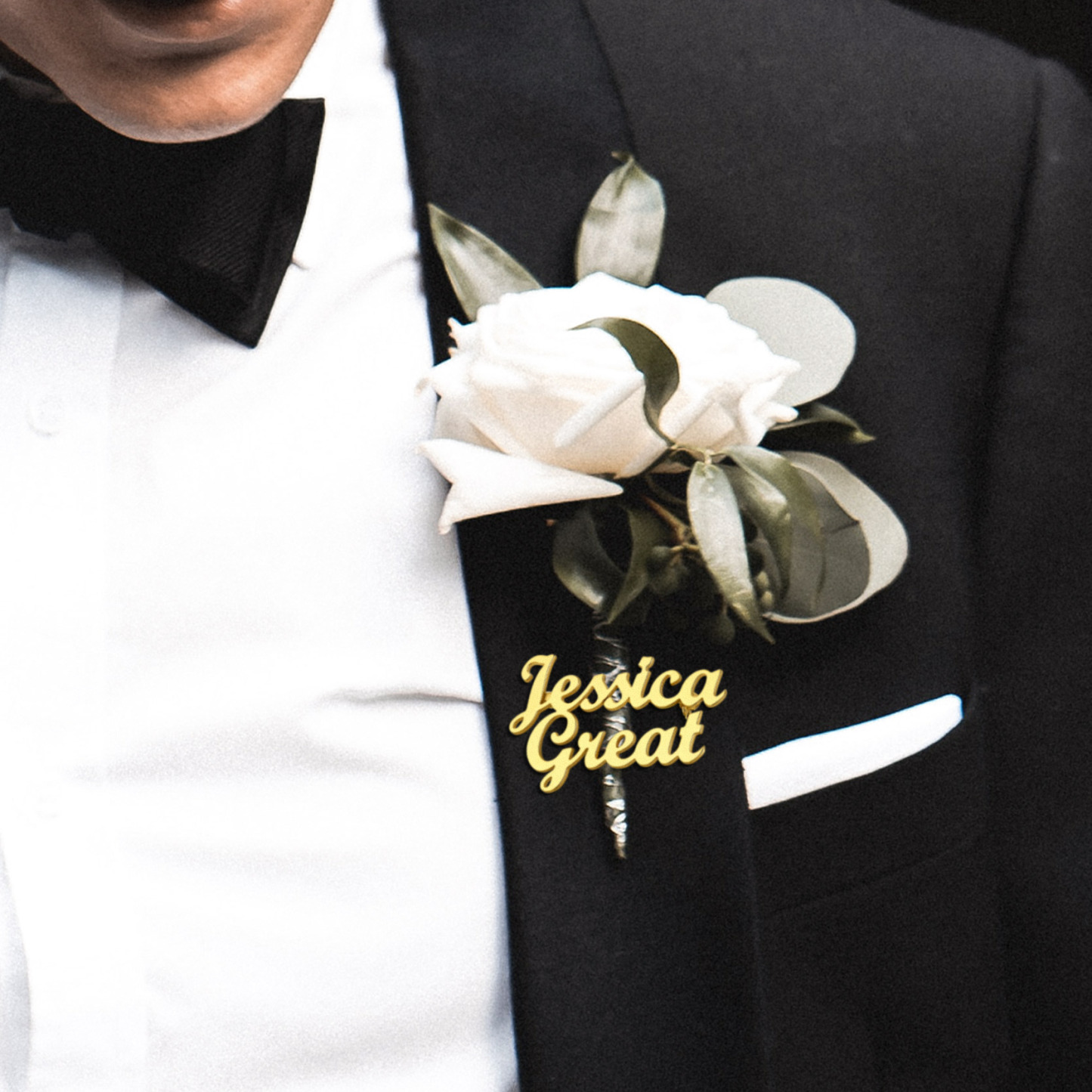 Custom Name Brooch Pin for  Men model