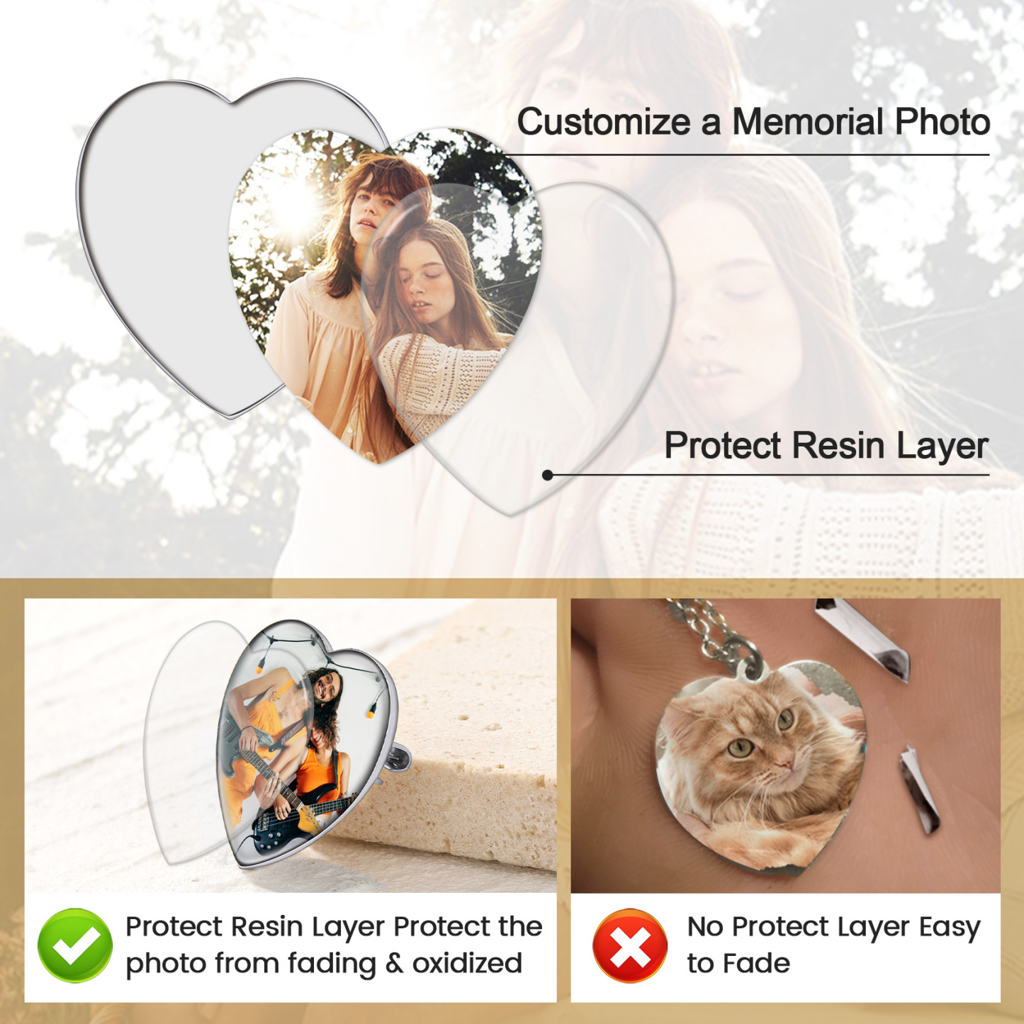 Custom Photo Brooches Memorial Pins for Women Men