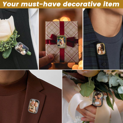  Photo Charms Custom Engraved Memorial Pins