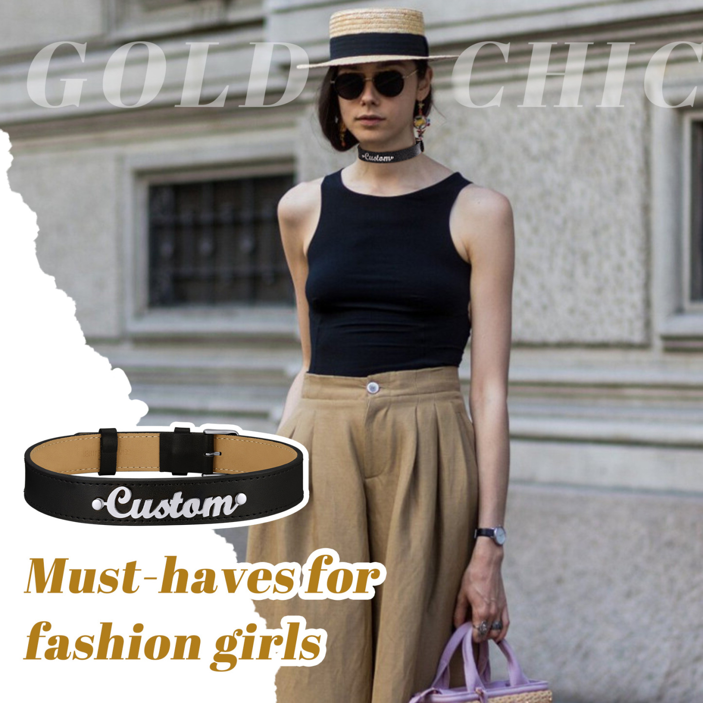 Custom Name Collar Choker Necklaces for Women