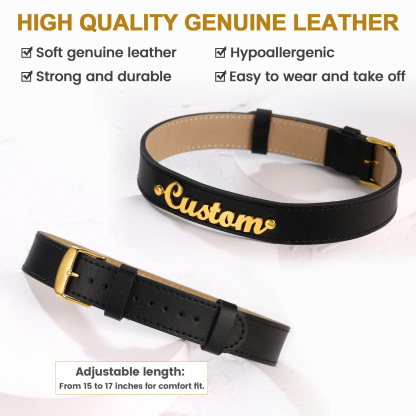 Custom Name Leather Collar Choker Necklaces for Women high quality