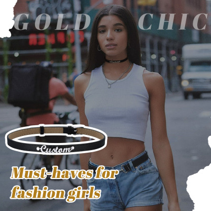 Custom Leather Collar Choker Necklaces for Women