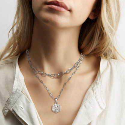 Hypoallergenic 18K Gold  Name Initial Necklaces model