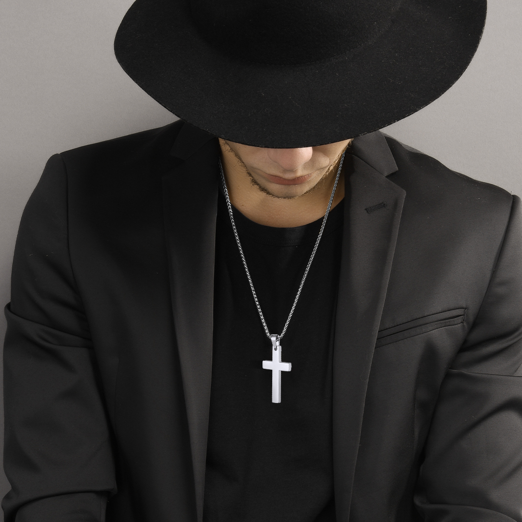 Customizable Stainless Steel Cross Necklace with Free Engraving