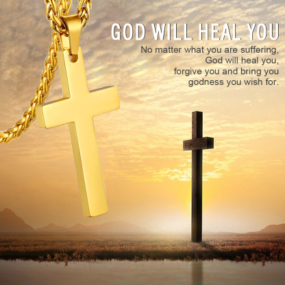 Customizable Stainless Steel Cross Necklace with Free Engraving