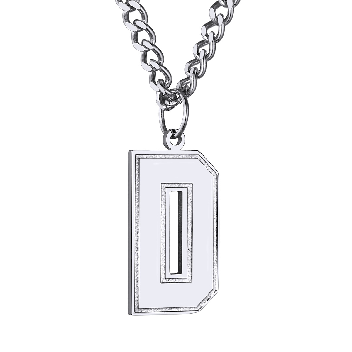 Letter Necklace D Initial Adjustable Stainless Steel Chain