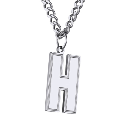 Initial H Necklace Silver