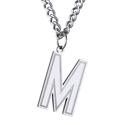 Initial M Necklace Silver