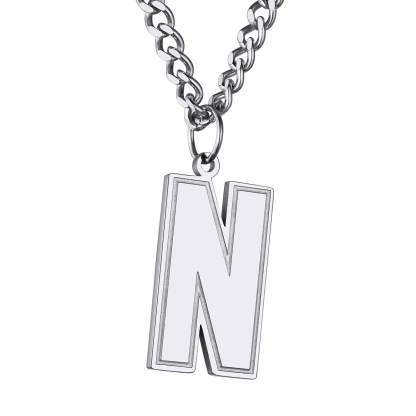 Initial N Necklace Silver