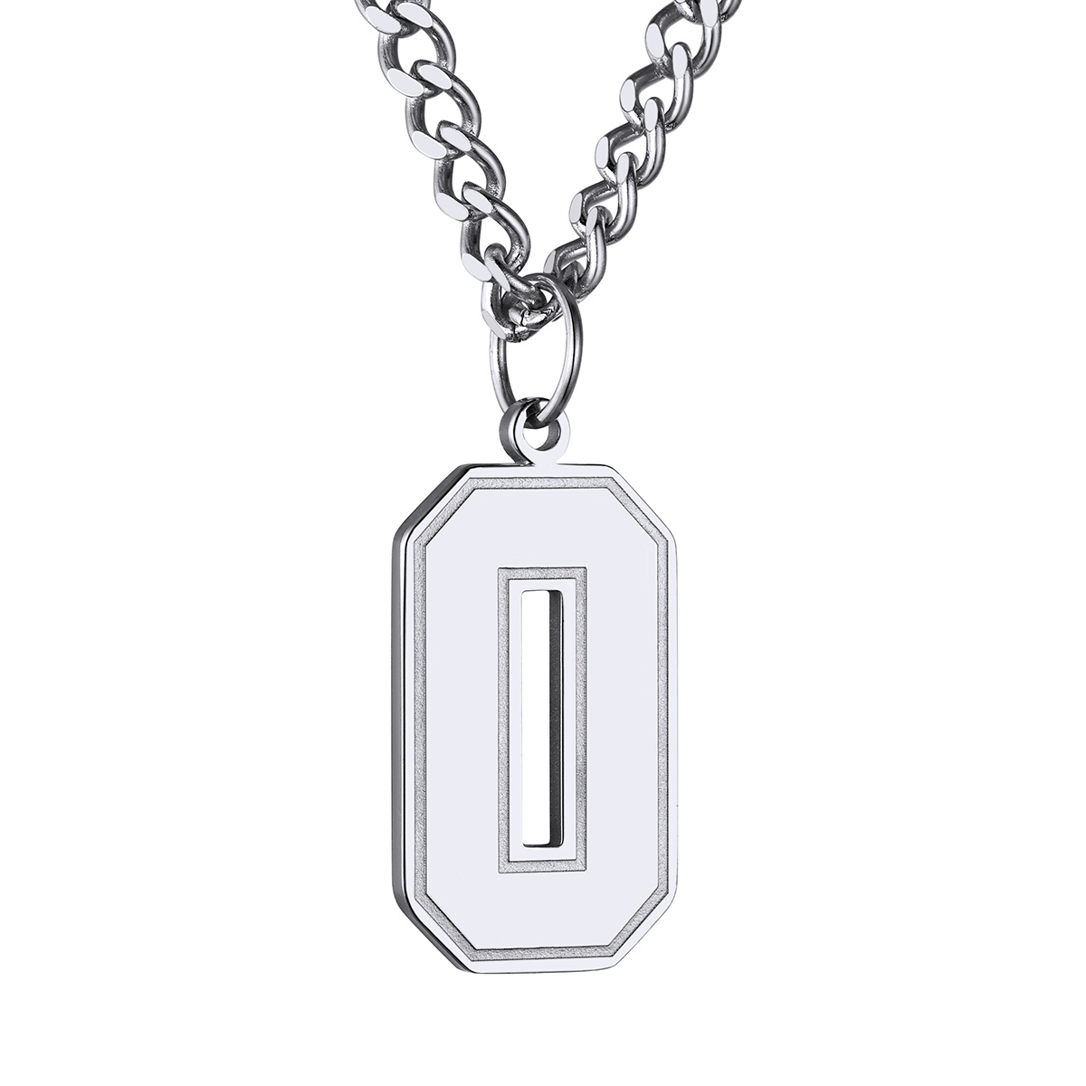 Initial O Necklace Silver