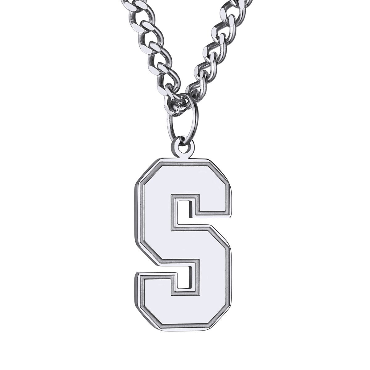 Initial S Necklace Silver