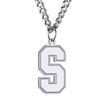 Initial S Necklace Silver