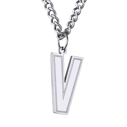 Initial V Necklace Silver