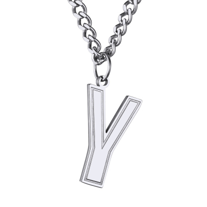 Initial Y Necklace Silver