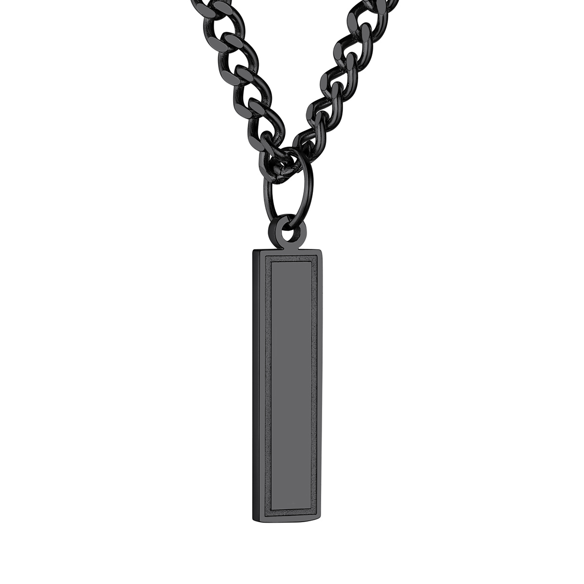 Initial I Necklace Black