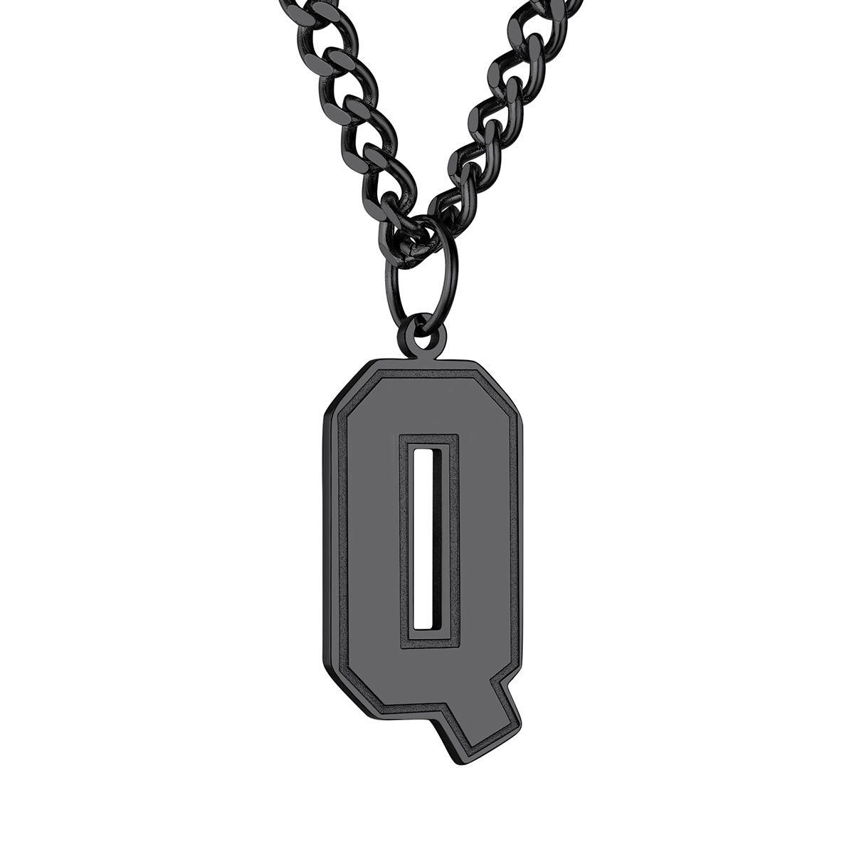 Initial Q Necklace Black