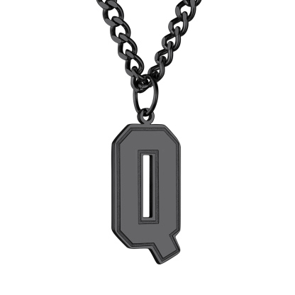 Initial Q Necklace Black