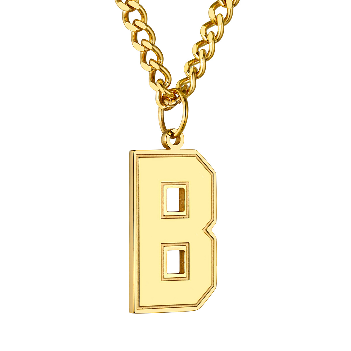 Initial B Necklace Gold