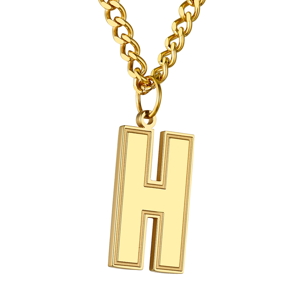 Initial H Necklace Gold