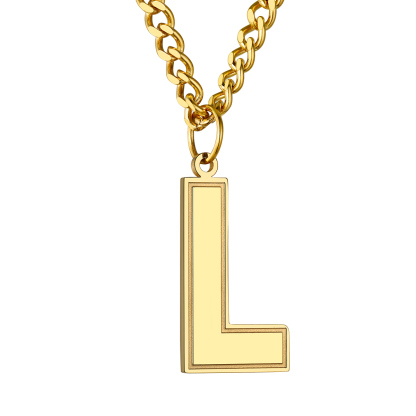 Initial L Necklace Gold