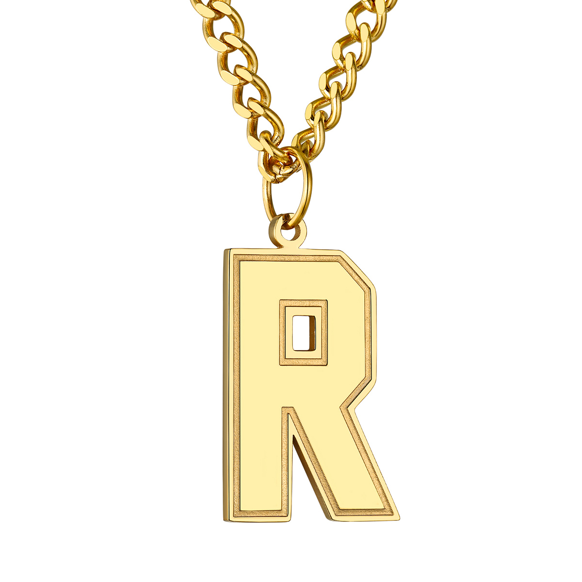 Initial R Necklace Gold