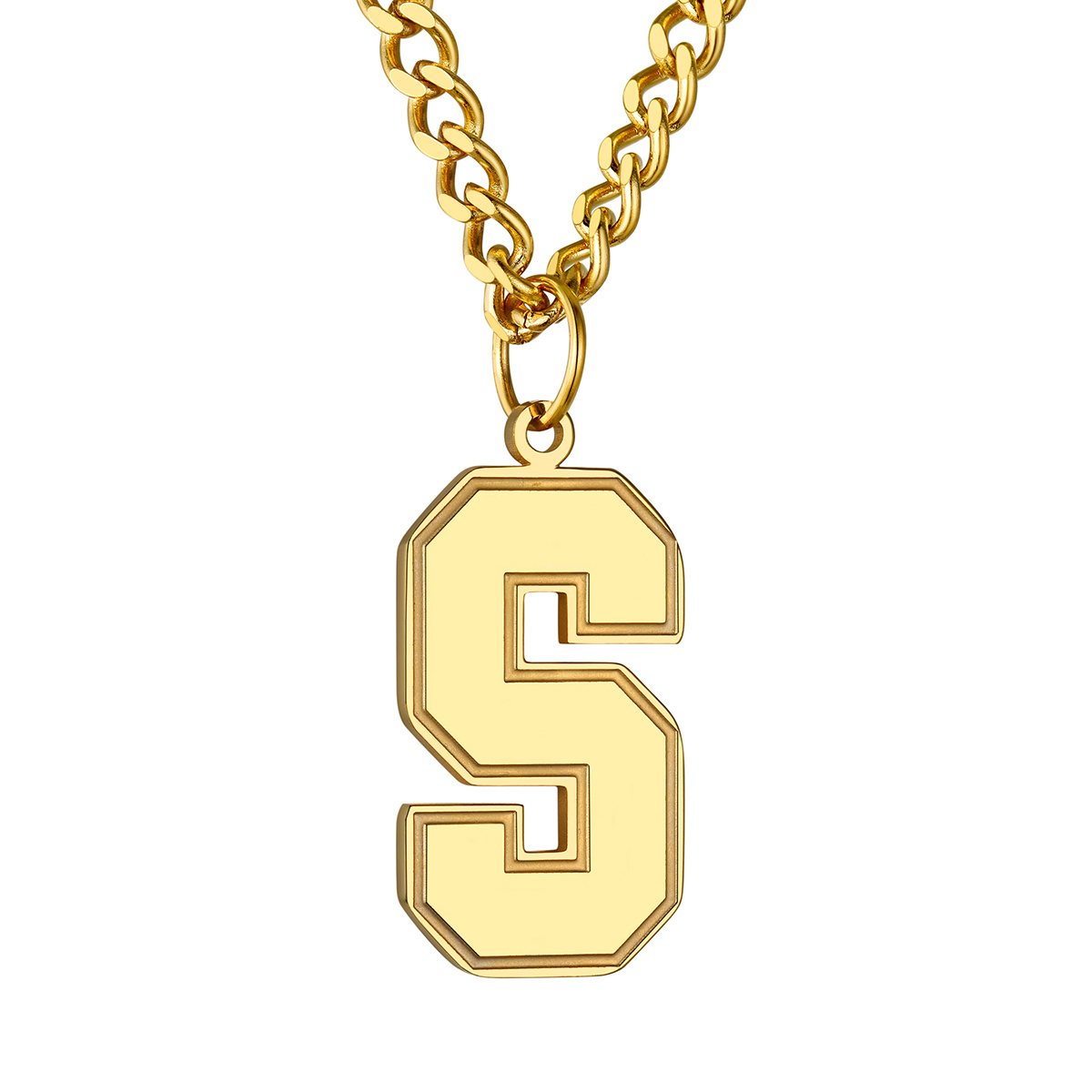 Initial S Necklace Gold