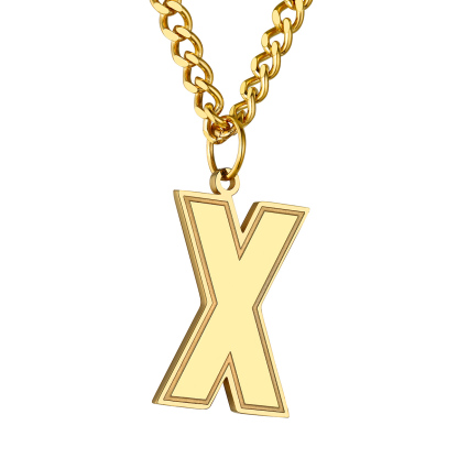 Initial X Necklace Gold