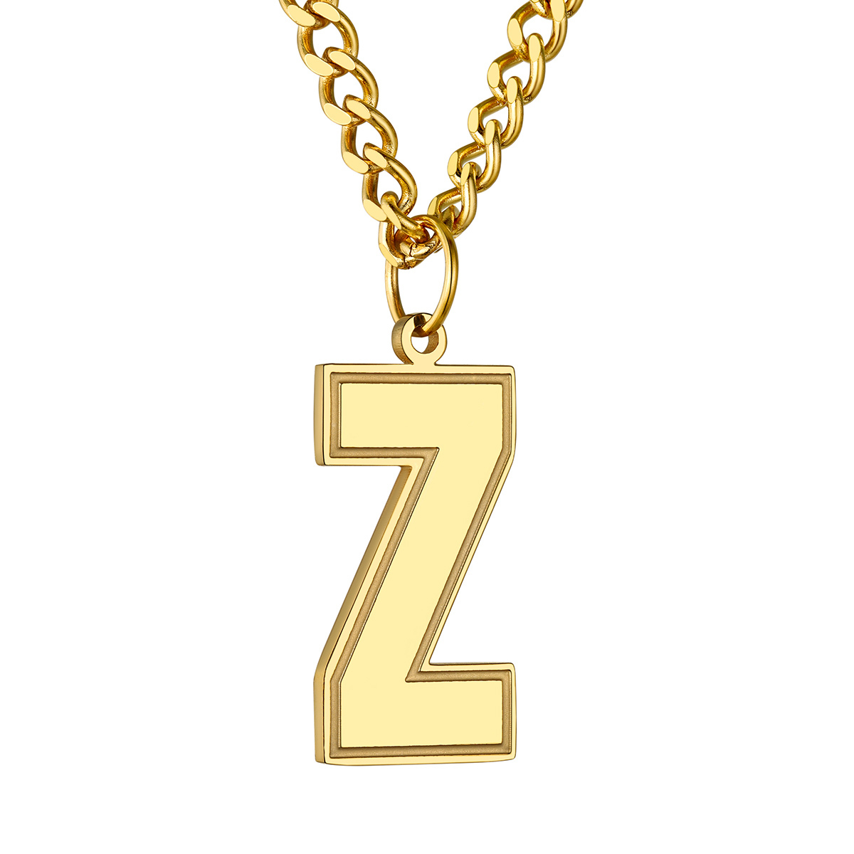 Initial Z Necklace Gold