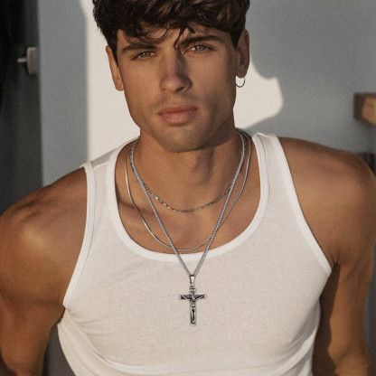 Name Jesus Cross Pendant Cremation Urn Necklace for Ashes Memorial Jewelry