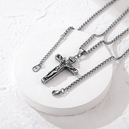 Name Jesus Cross Pendant Cremation Urn Necklace for Ashes Memorial Jewelry