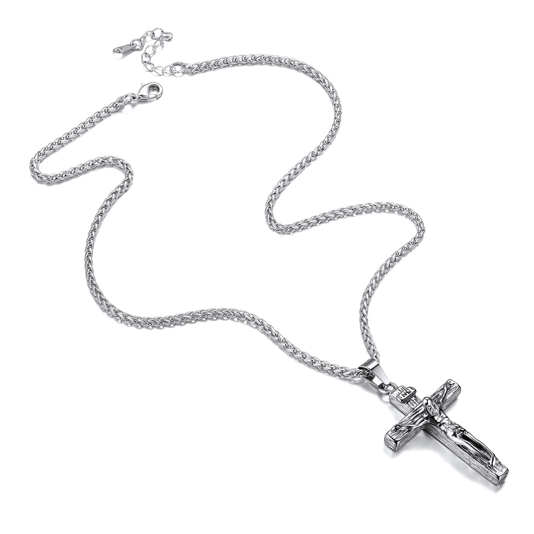 Name Jesus Cross Pendant Cremation Urn Necklace for Ashes Memorial Jewelry