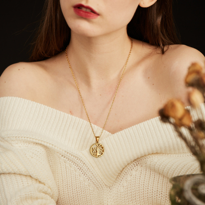 Personalized Engraved Urn Cremation Pendant  Family Tree Necklace for women