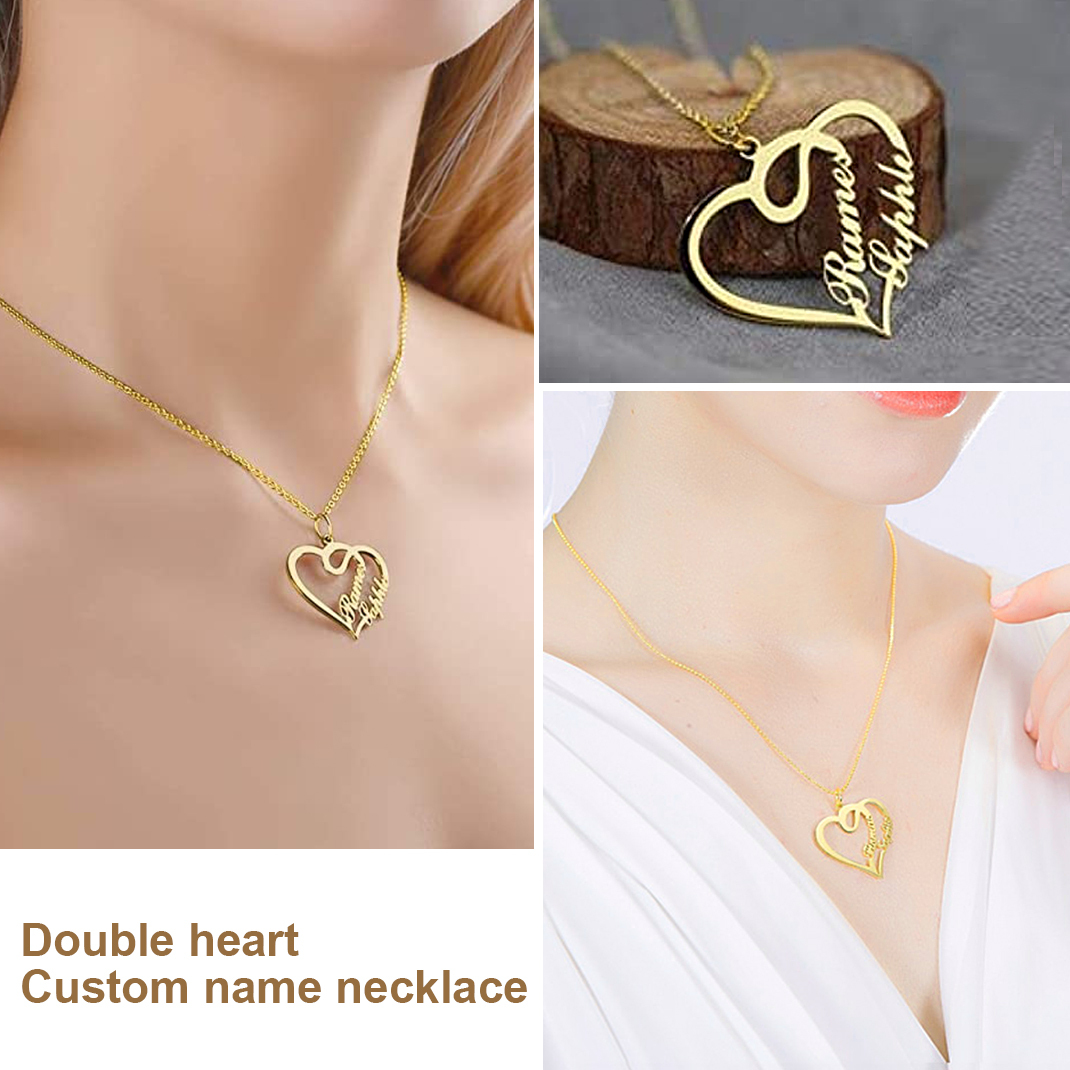Personalized Heart Name Necklace for Women detail