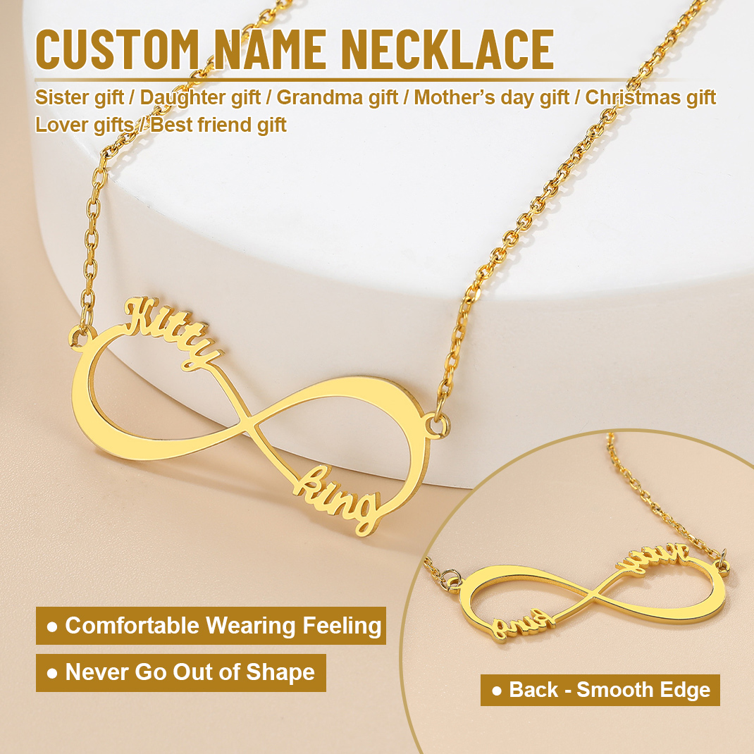 Personalized Infinity Name Necklace For Women 18kgold