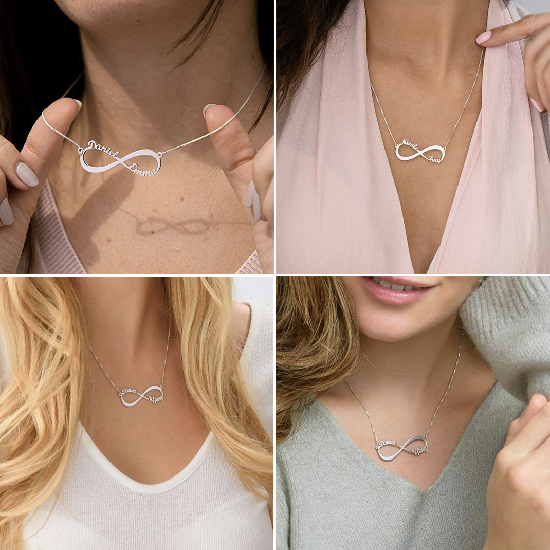 Personalized Infinity Name Necklace model show