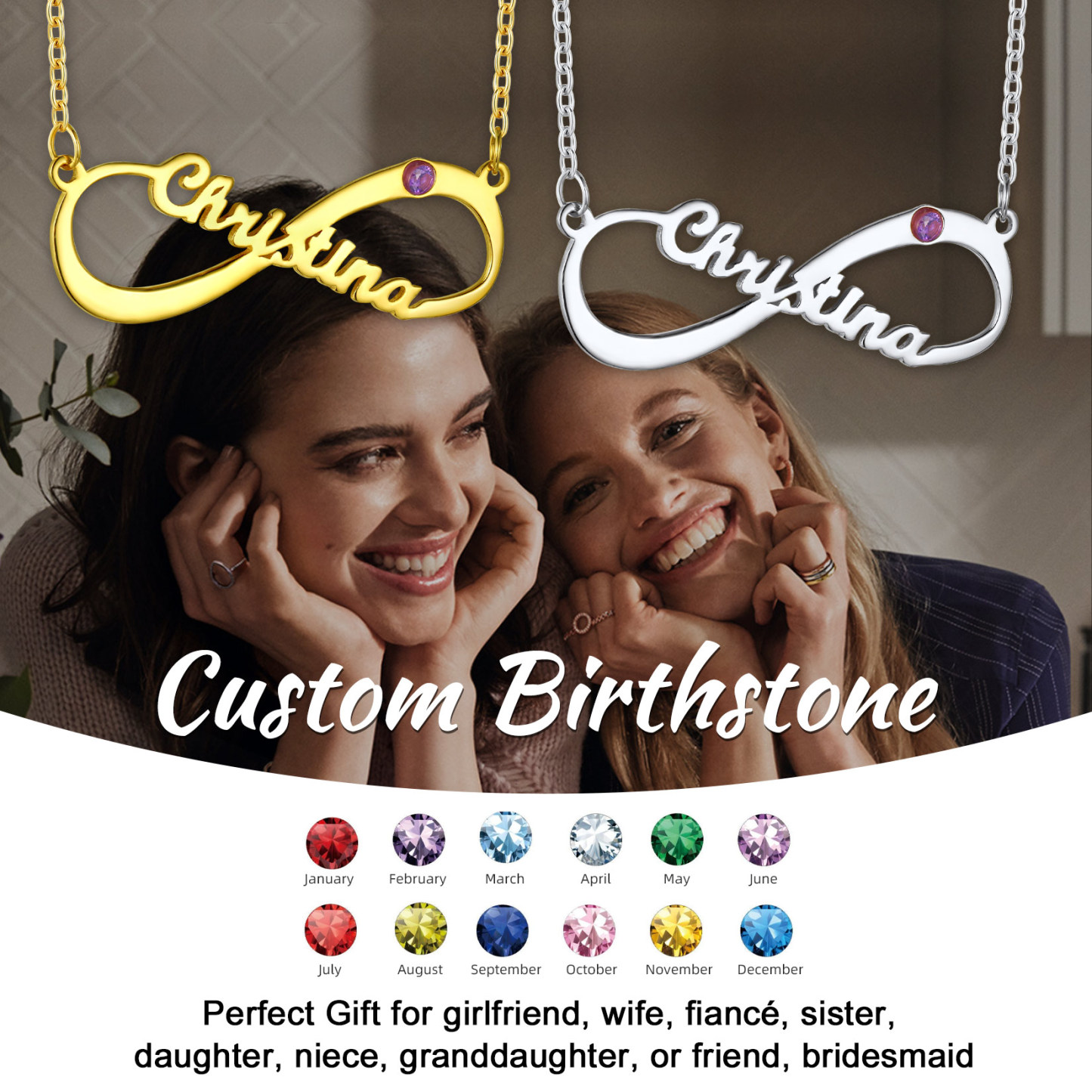 Infinity Name Necklace for Women 