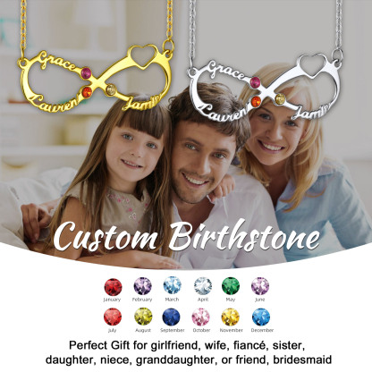  Infinity 3 Names Necklace for Women 