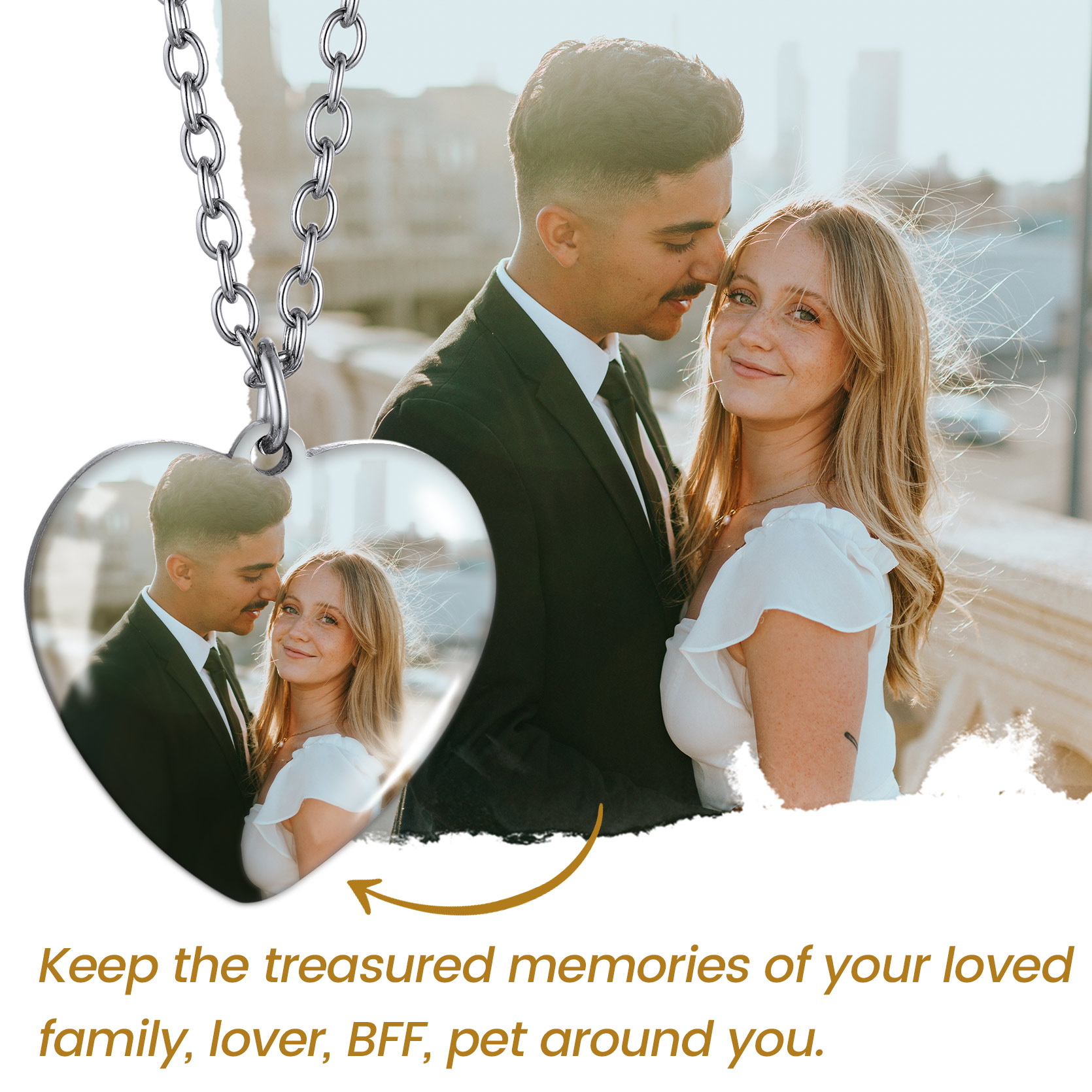  Photo Heart Necklace for Women