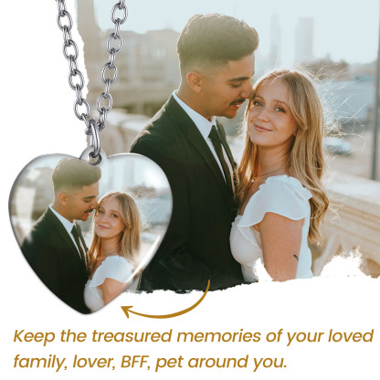  Photo Heart Necklace for Women