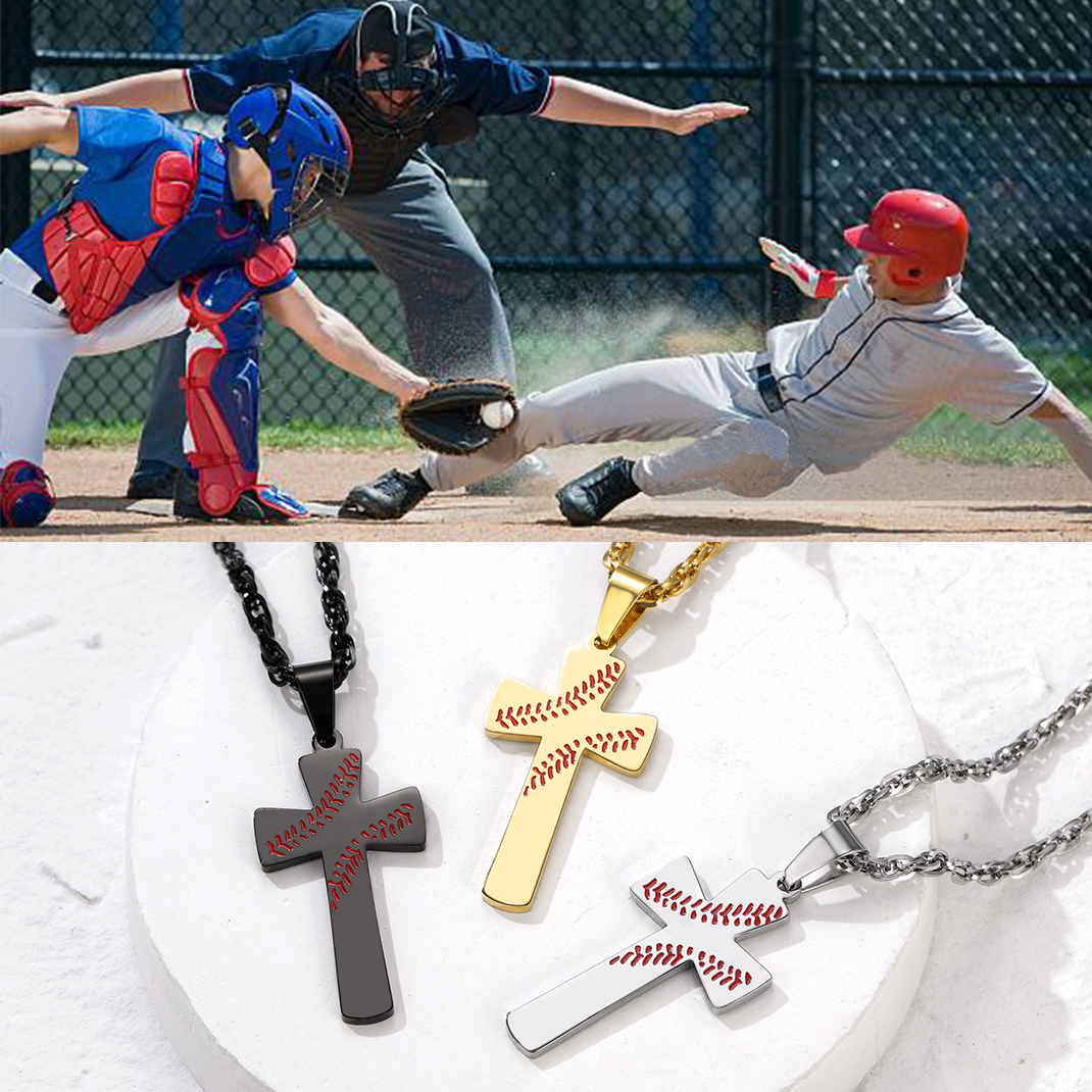 Personalized Engraved Cross Necklace for Men