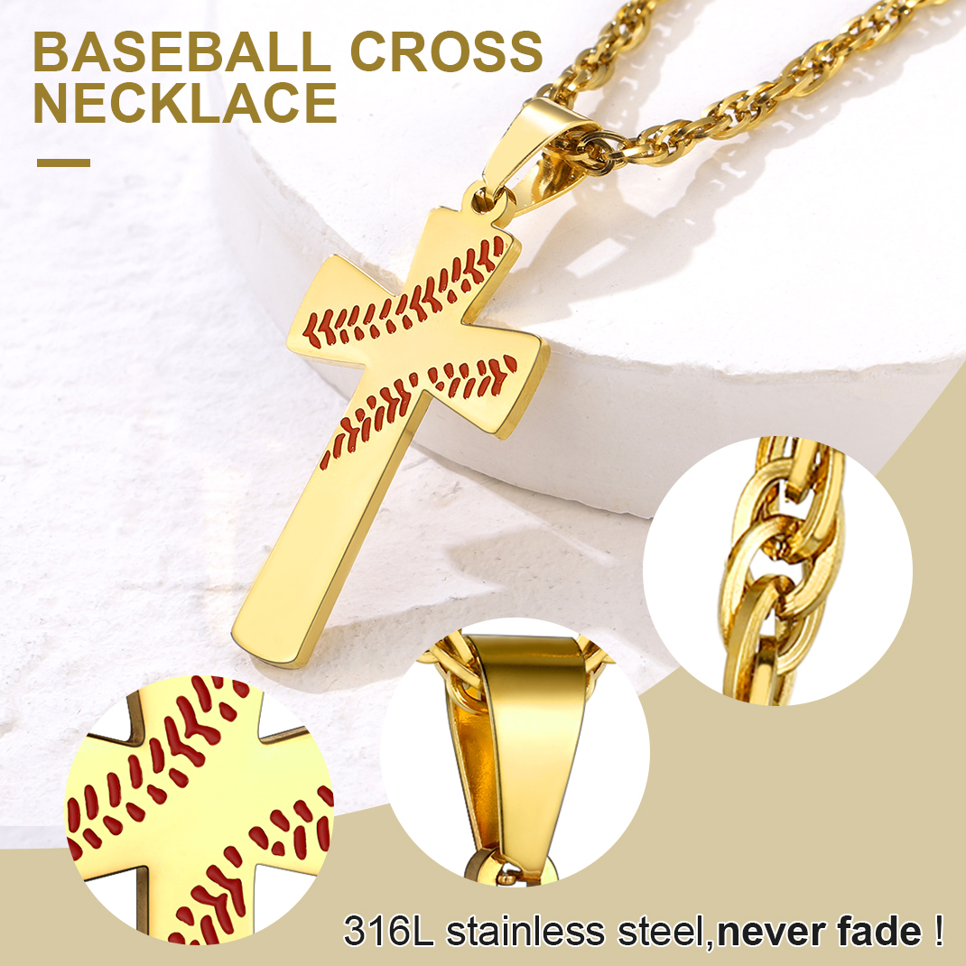 Personalized Engraved Baseball Sports Necklace for Men