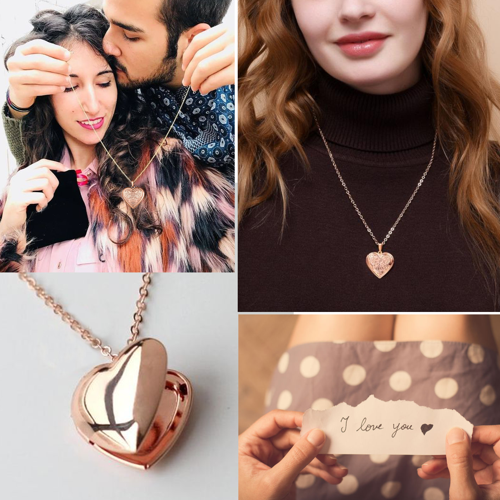 Customizable Heart Locket Necklace with Photo 