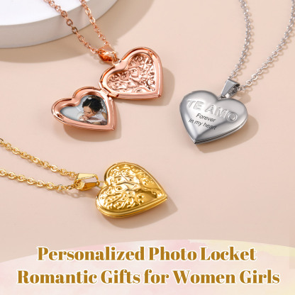 Personalized Photo Heart Locket Necklace for Women COLLECTION