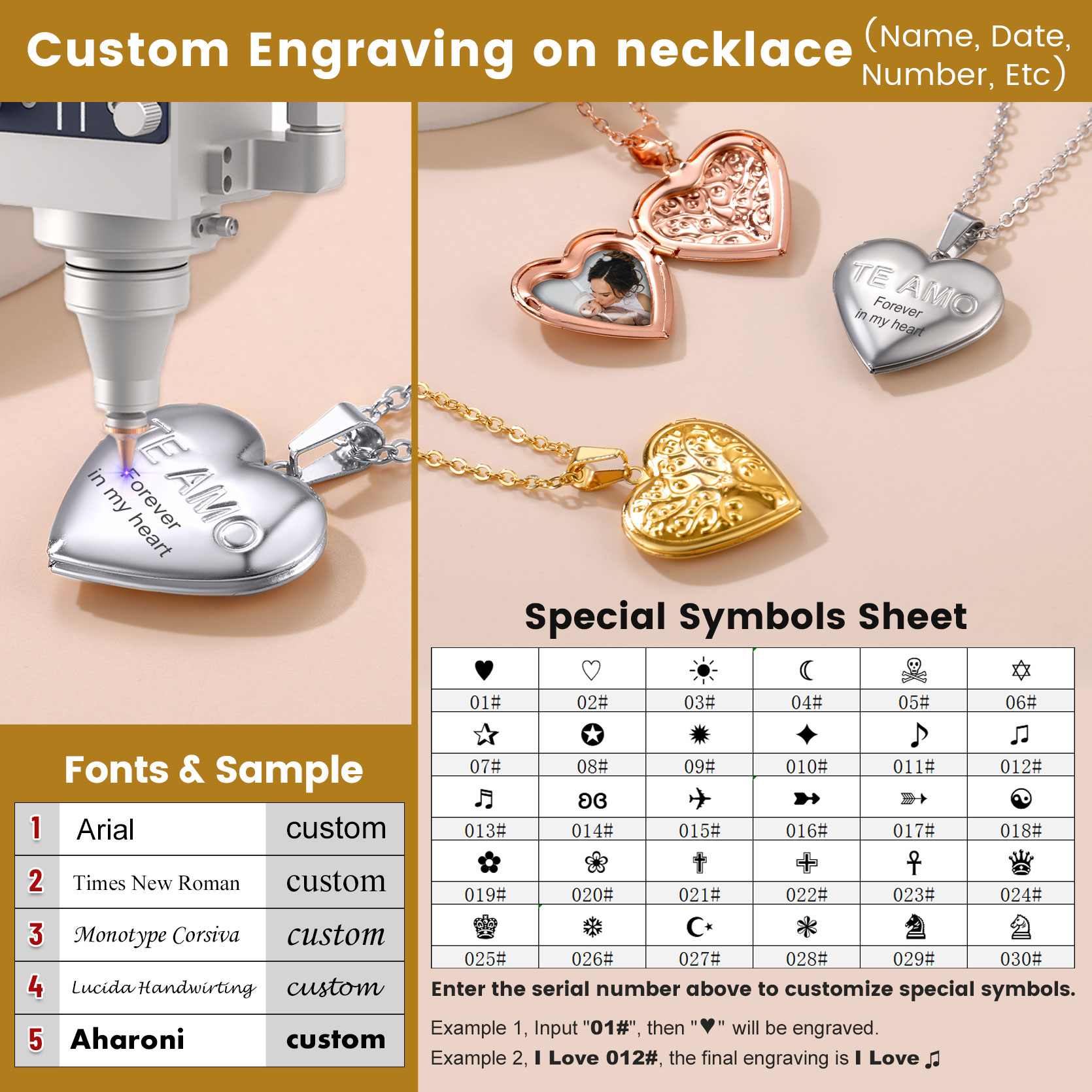 Personalized Photo Heart Locket Necklace for Women ENGRAVED