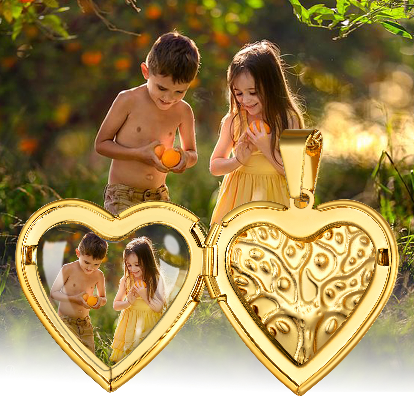 Personalized Photo Heart Locket Necklace FOR KIDS 